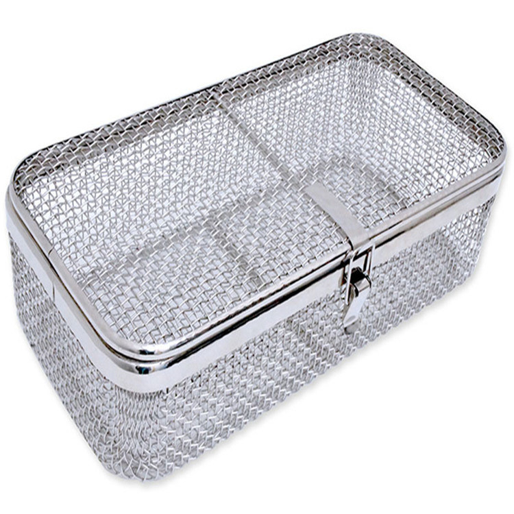 0.55mm Wire Diameter Stainless Steel Mesh Basket With Lid 310mm Aperture